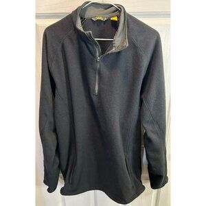 Men’s Cabela's Gray And Black Fleece Jacket 1/4 Zip Pullover Size XL